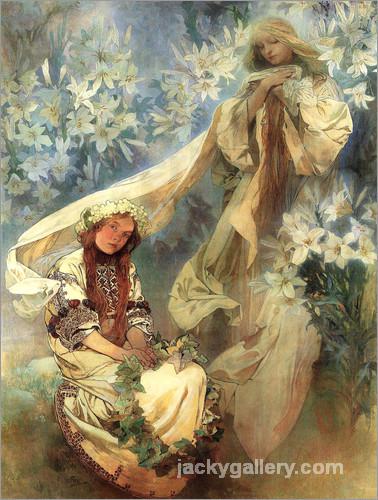 Lilienmadonna, Alphonse Mucha painting